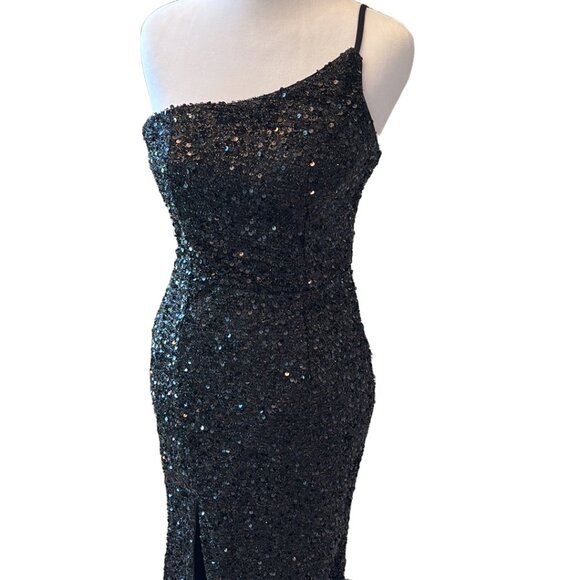 NEW Black Prom Dress, Homecoming Dress, Black Dress, Sequin Dress, NWOT-Size XS - Picture 2 of 10